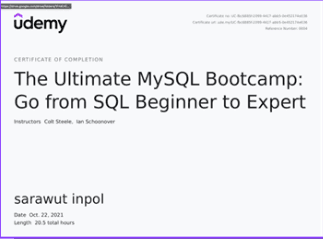 The Ultimate MySQL Bootcamp: Go from SQL Beginner to Expert